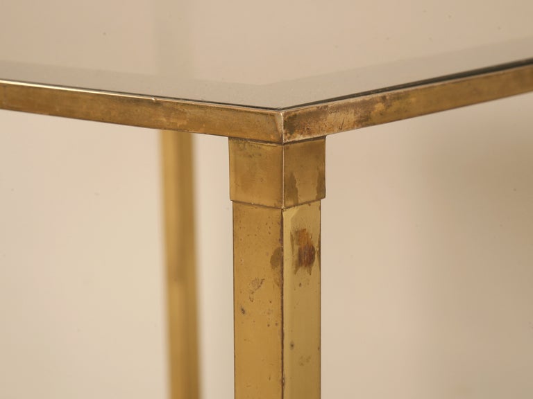 Brass Vintage French Mid-Century Modern Design Two-Tier End/Side Table