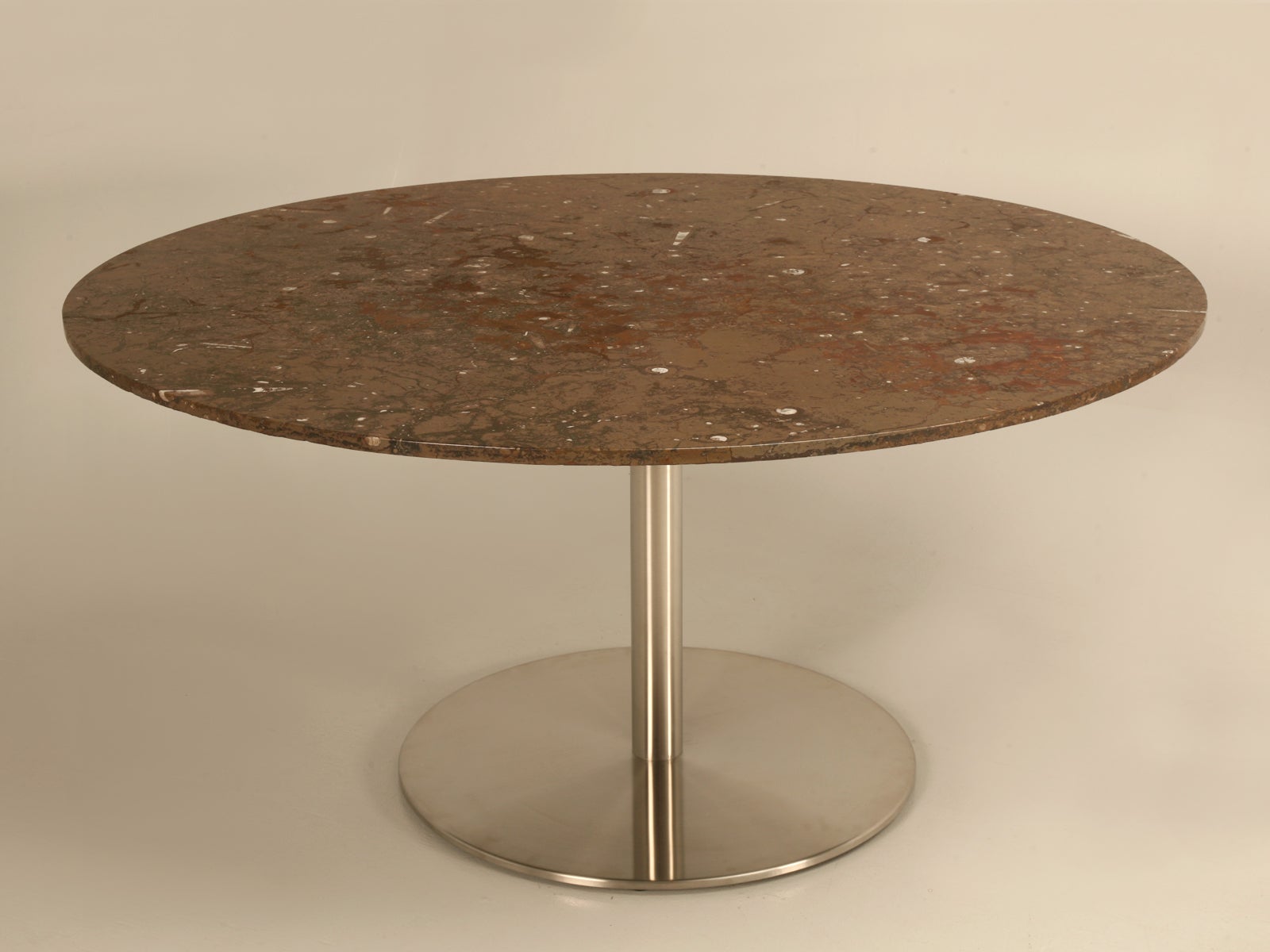 Fossil Stone & Stainless Steel Dining Table