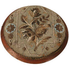 c1900 Antique English Victorian Beaded Ladies Footstool 6