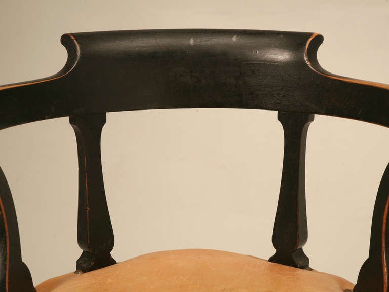 c.1870 Antique French Napoleon III Barrel Back Desk Chair