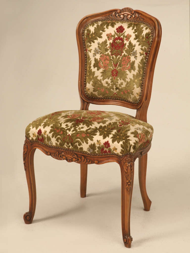 French Louis XV Cherry Dining Chairs c1940's 1