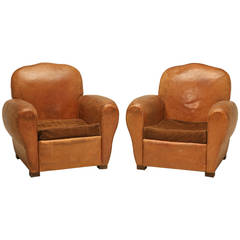 French Club Chairs in Original Leather French Club Chairs in Original Leather