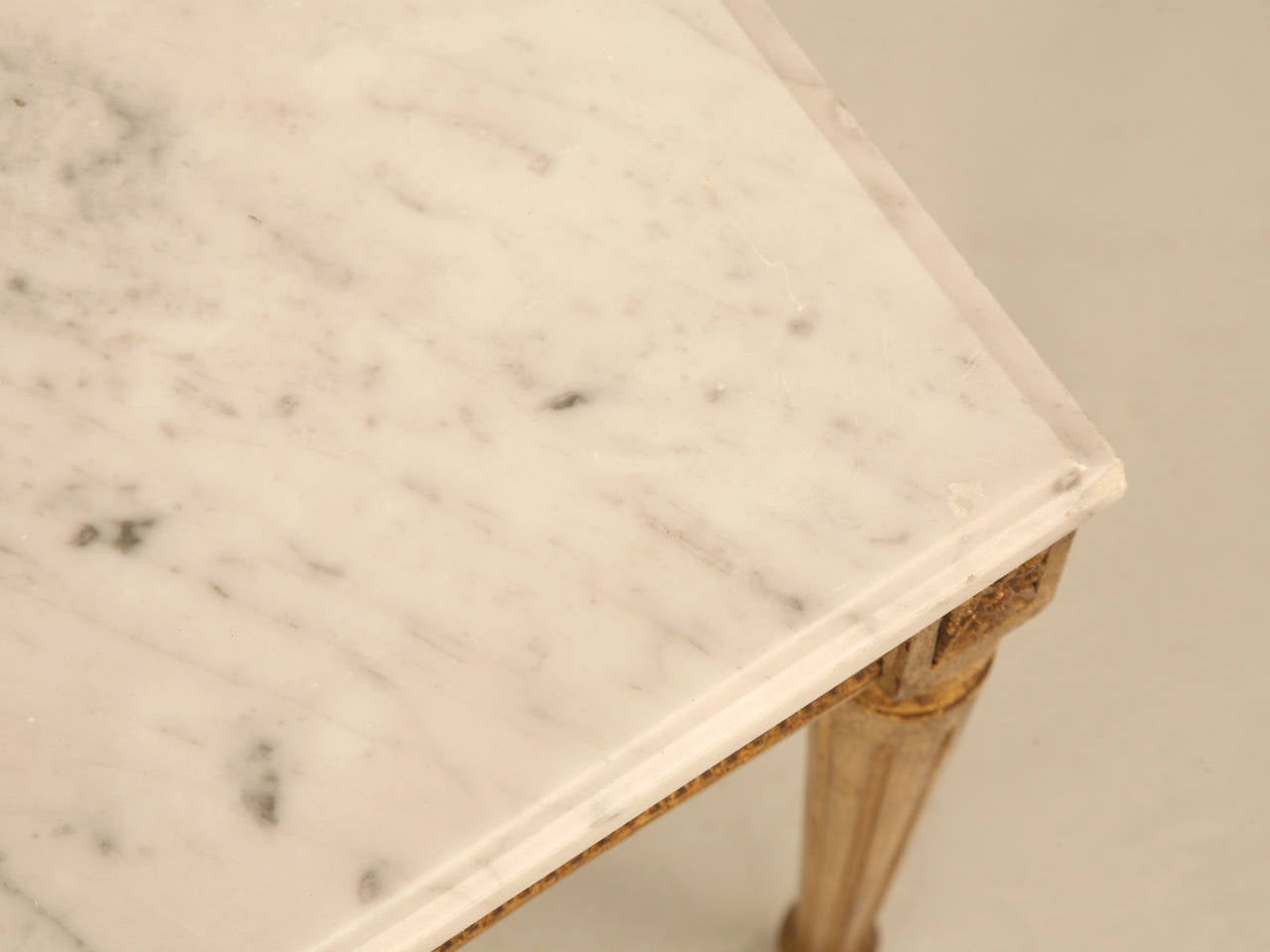 Vintage French Louis XVI Style Gilded Coffee Table with Marble Top In Good Condition In Chicago, IL