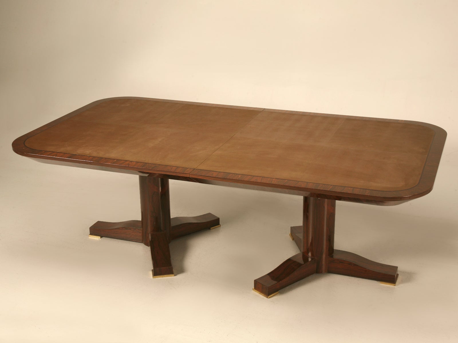 Breathtaking Vintage Karl Springer Macassar Ebony & Shagreen Leather Table