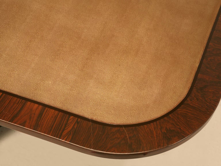 Modern Breathtaking Vintage Karl Springer Macassar Ebony & Shagreen Leather Table