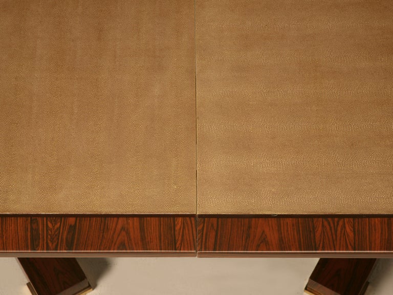 American Breathtaking Vintage Karl Springer Macassar Ebony & Shagreen Leather Table