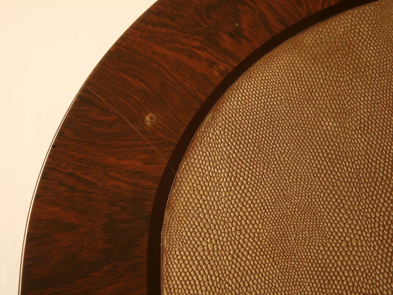 20th Century Breathtaking Vintage Karl Springer Macassar Ebony & Shagreen Leather Table