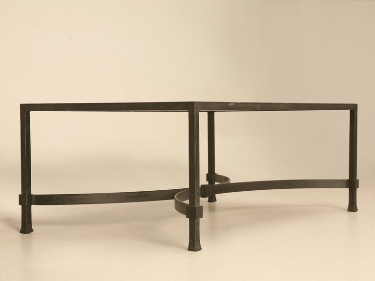 Contemporary Awesome Vintage Steel Cocktail Table w/40 Million Year Old Fossil Stone Top