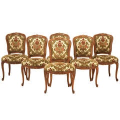 French Louis XV Cherry Dining Chairs c1940's 5