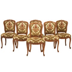 Vintage French Louis XV Cherry Dining Chairs c1940's