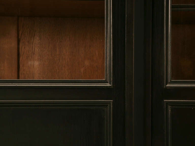 Original Ebonized Antique French Napoleon III 3 Door Bookcase/Cabinet 1