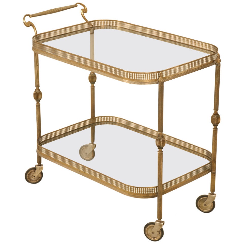 Vintage French Tea Cart with a Beautiful Patina