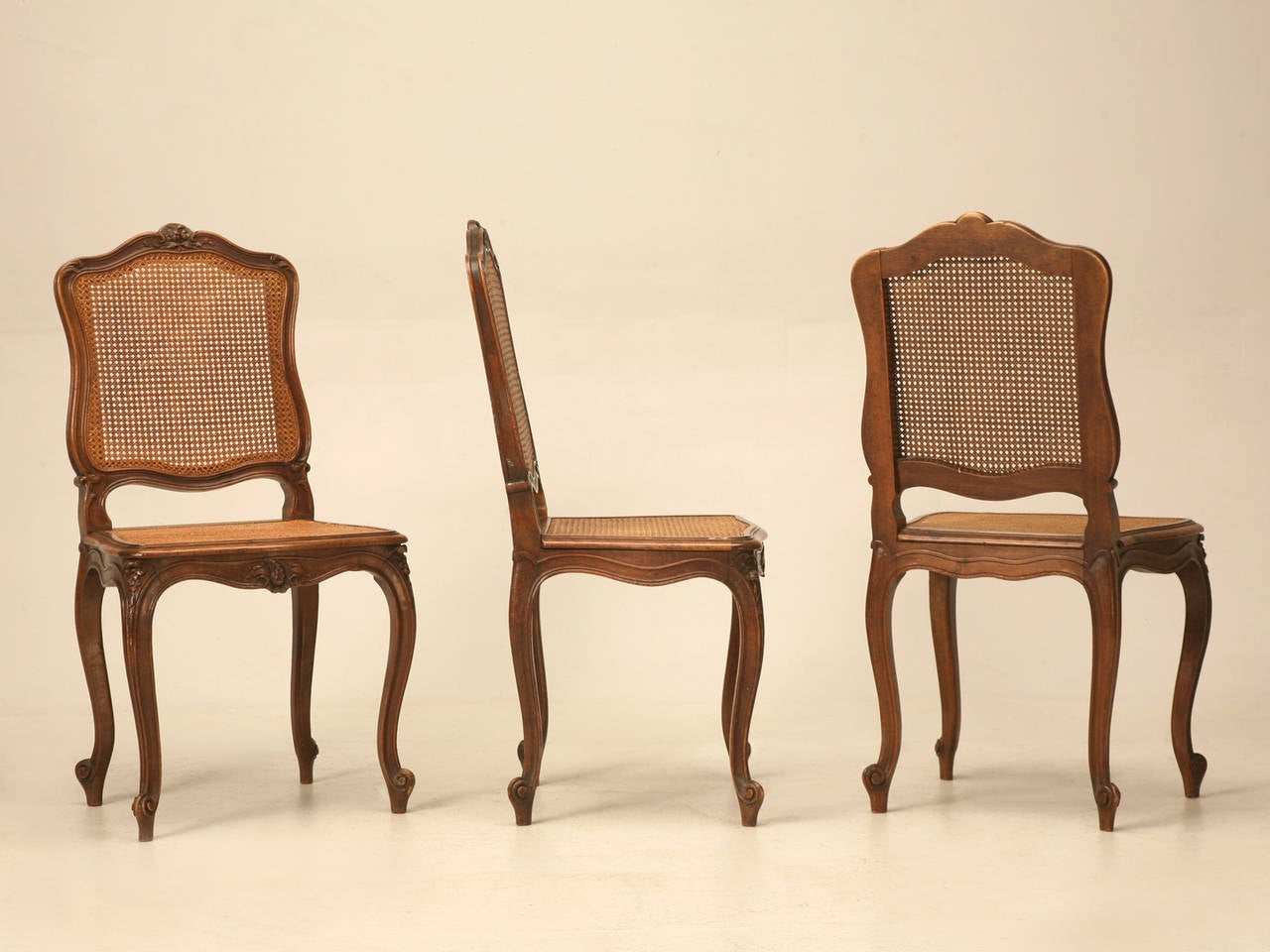 Rare Set of Twelve Matching Louis XV Style Walnut Dining Chairs 4