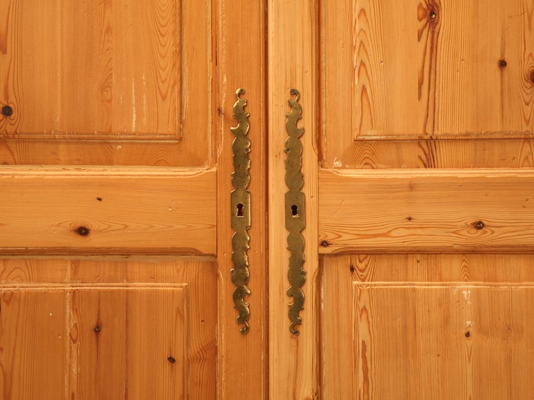 Rustic Vintage Solid Pine Armoire or Cupboard w/Raised Panels & Rope Edge 1
