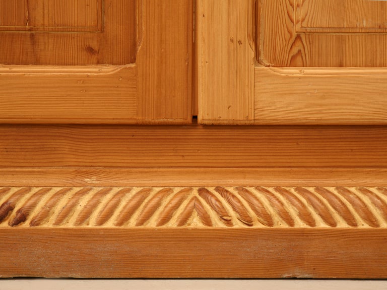 Rustic Vintage Solid Pine Armoire or Cupboard w/Raised Panels & Rope Edge 3