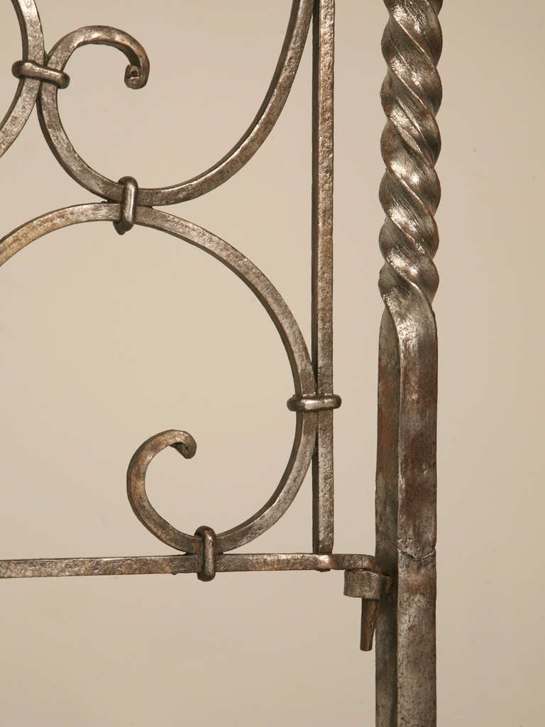 Circa 1880 French Hand Iron Canopy Bed with Twists and Brass Finials at 1stdibs