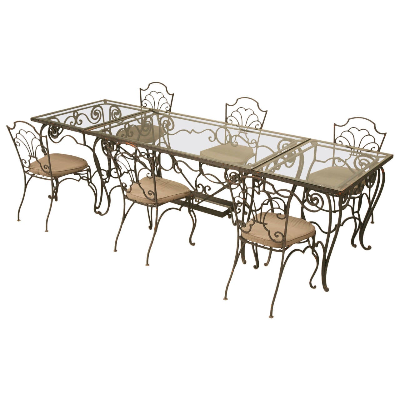 Vintage French Garden Table and Chair Set at 1stDibs