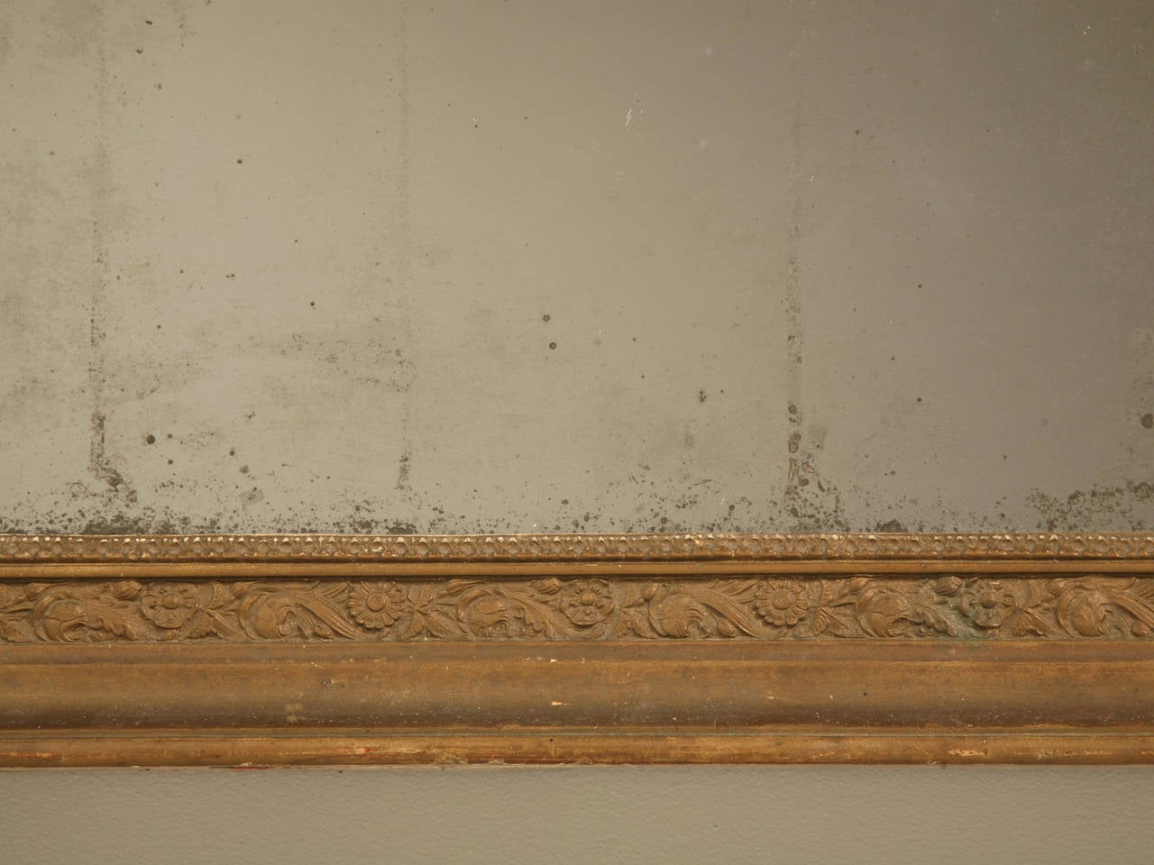 Wood French Mirror with Original Glass, circa 1800s