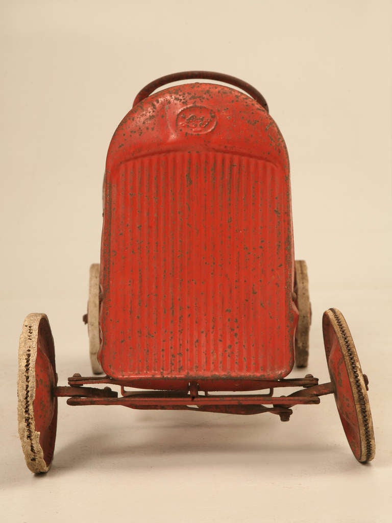 1920's Original Paint Metal Toy Pedal Car In Good Condition In Chicago, IL