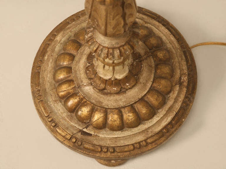 Lampadaire chandelier italien sculpté:: peint et doré 2