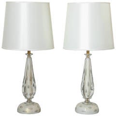 Pair of Seguso Vetri d'Arte Table Lamps made in Italy