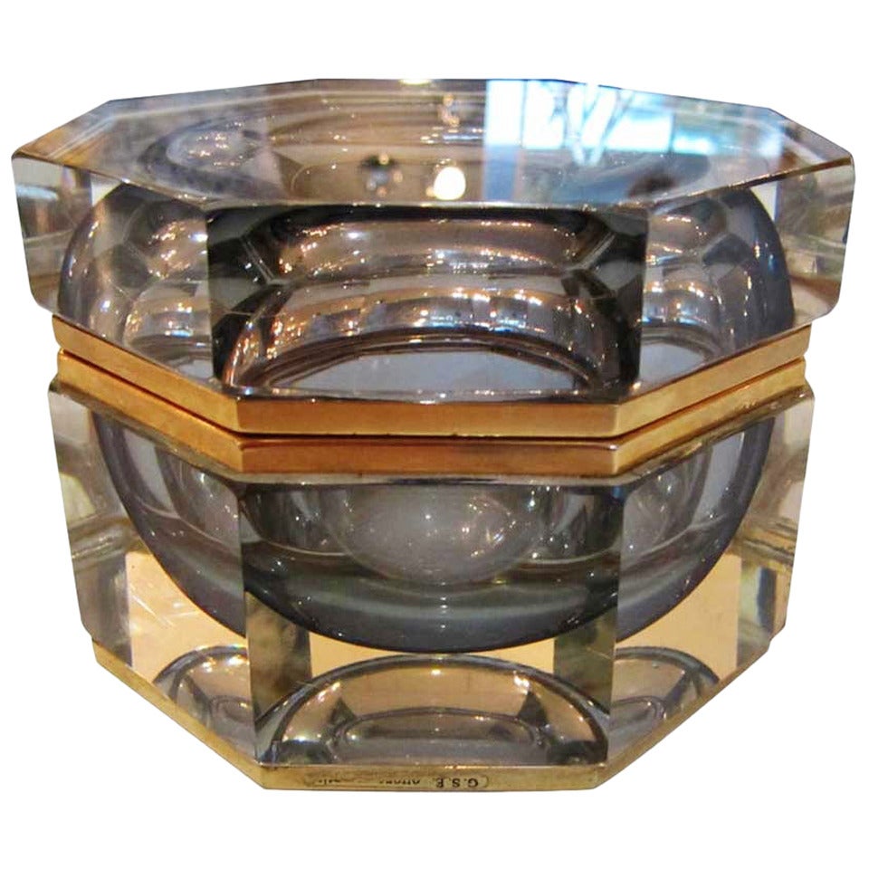 Vintage Murano Glass Sommerso Dose
