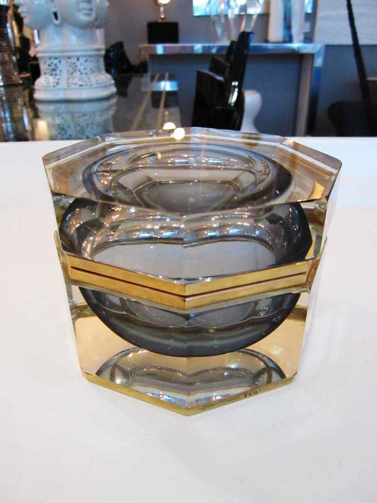 Vintage Murano Glass Sommerso Dose (Sommerso-Glas)