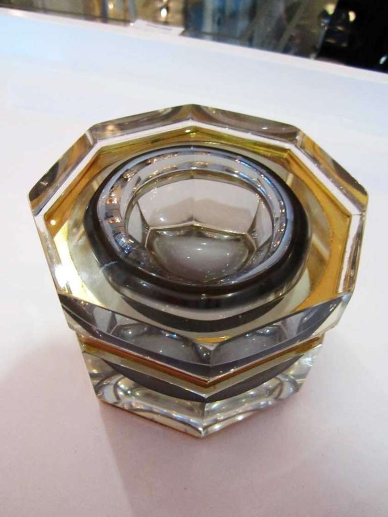 Vintage Murano Glass Sommerso Dose (Italienisch)