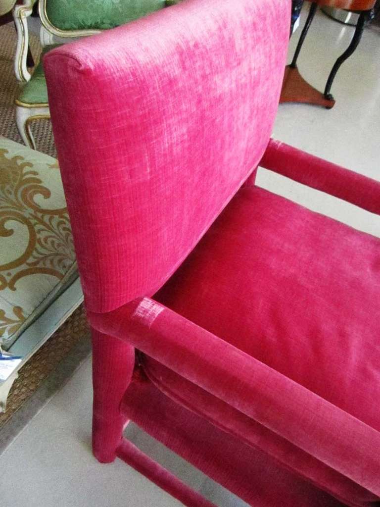 Pair of Fuschia Velvet Chairs 3