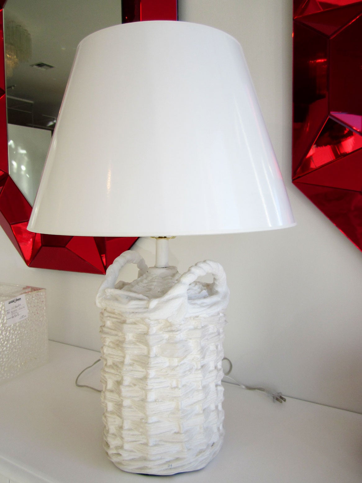 John Dickinson Plaster Basket Lamp
