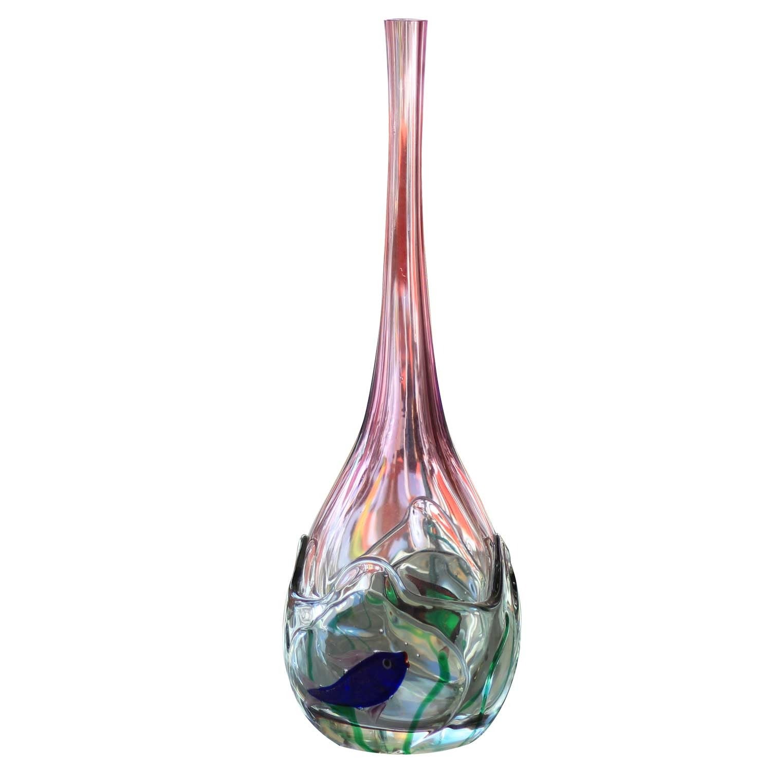 Monumental Barbini  Glass Aquarium Vase For Sale
