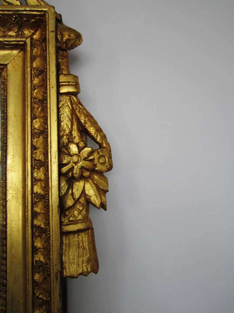Louis XVI Carved and Gilt Wood Late 18th Century Mirror
