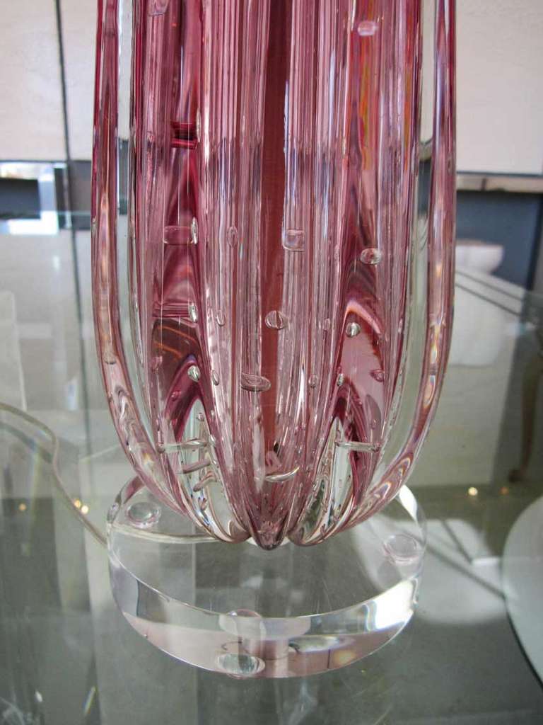 Murano Glass Pair of Barovier e Toso Murano Lamps
