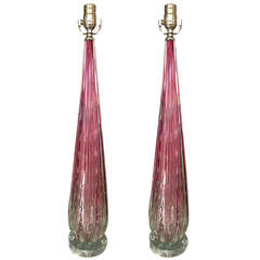 Pair of Barovier e Toso Murano Lamps