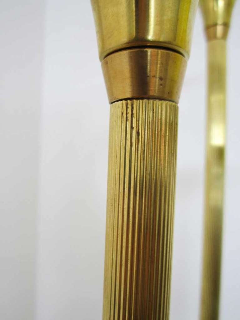 Pair of Brass Italian Standing Floor Lamps For Sale 4