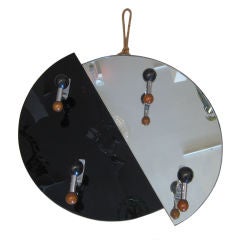 Circular Art Deco Mirror / Coat Hanger