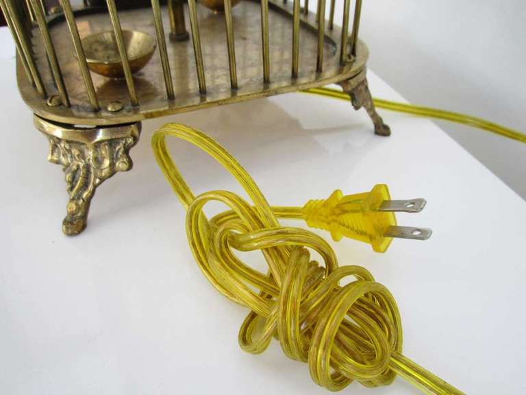 Pair of Vintage Brass Birdcage Lamps 4