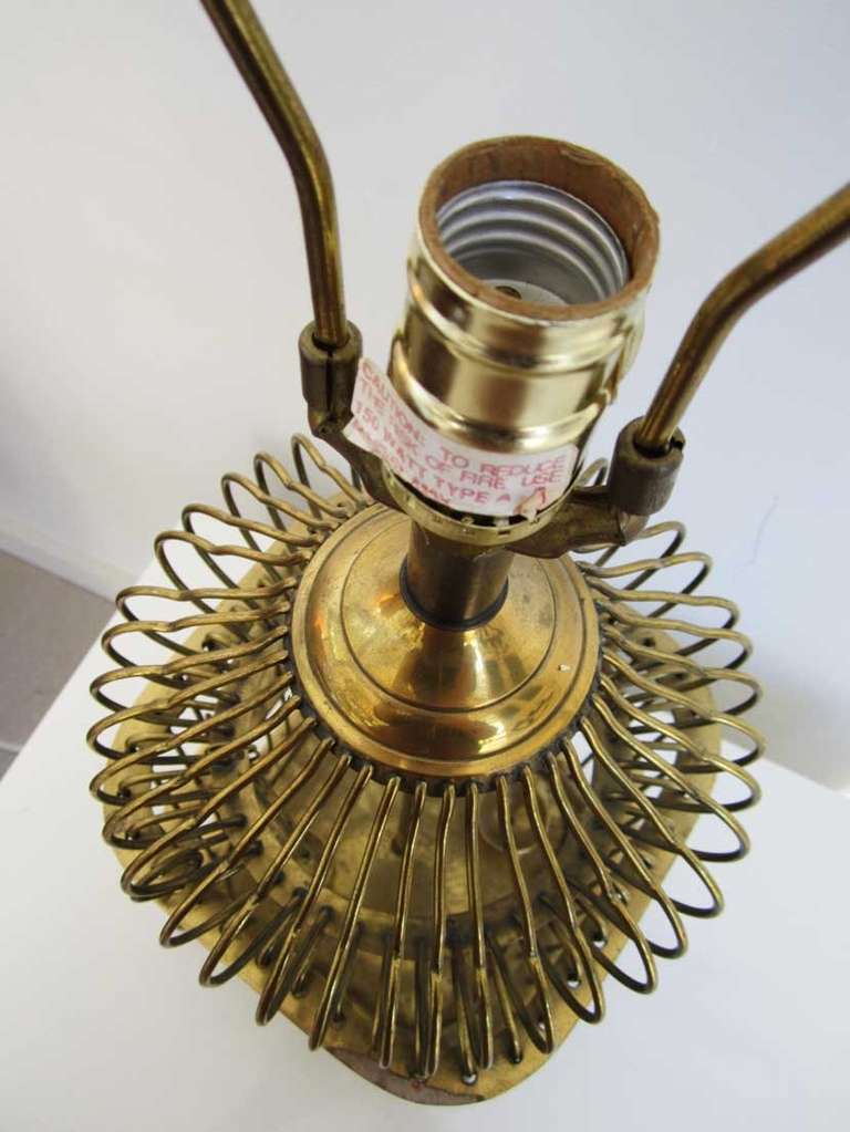 Hollywood Regency Pair of Vintage Brass Birdcage Lamps