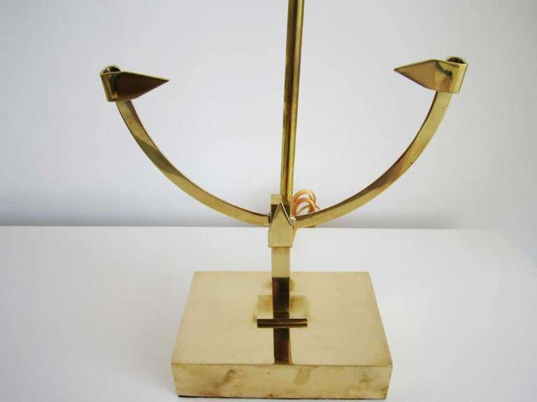 Single Brass and Mineral Lamp - Style of Willy Daro 4