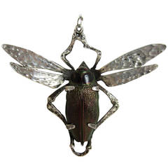 Vintage Artist Made Cicada Necklace