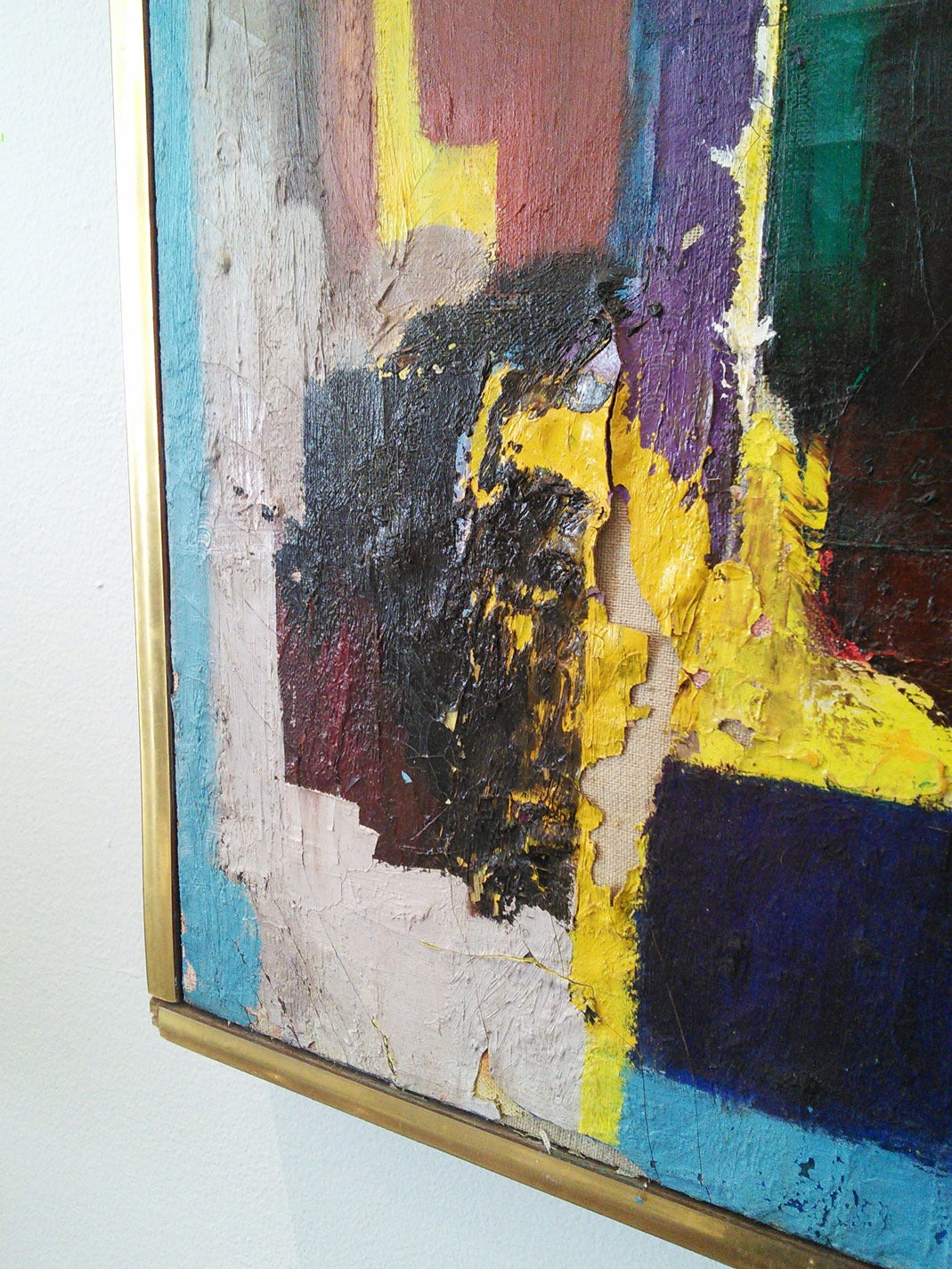 20th Century Modern Abstract Painting, Signed 