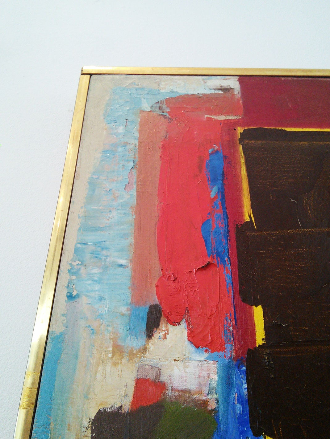 Streamlined Moderne Modern Abstract Painting, Signed 