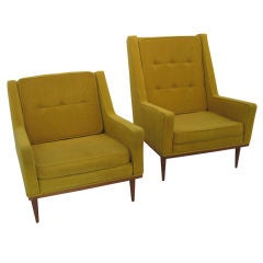 Pair Of Milo Baughman His And Hers Chairs