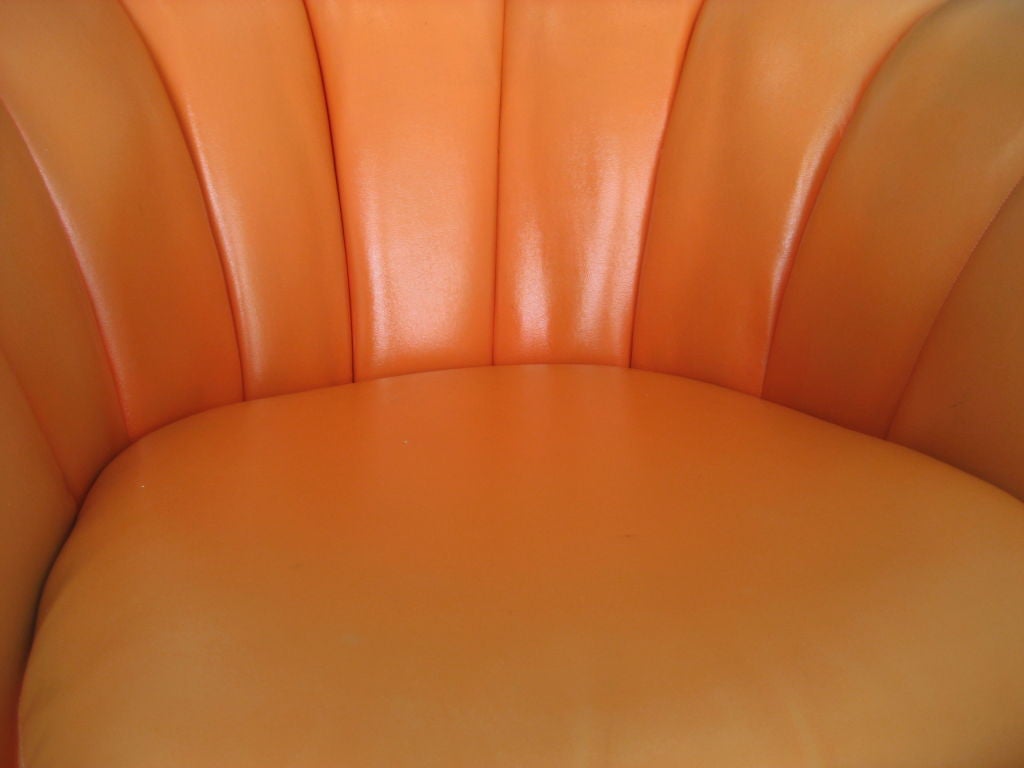 Orange Mid Century Modern Vinyl and Fiberglass Lounge Chair 2