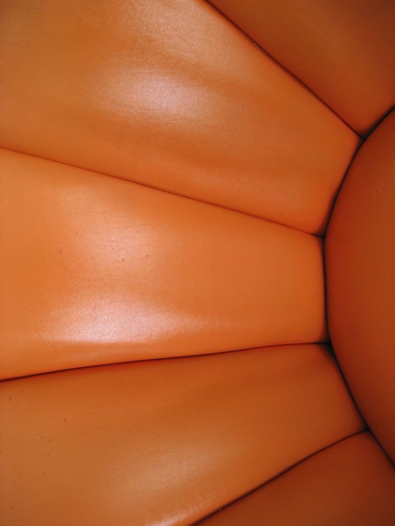 Orange Mid Century Modern Vinyl and Fiberglass Lounge Chair 4