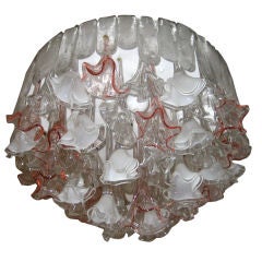 Monumental Murano Glass Flushmount Chandelier