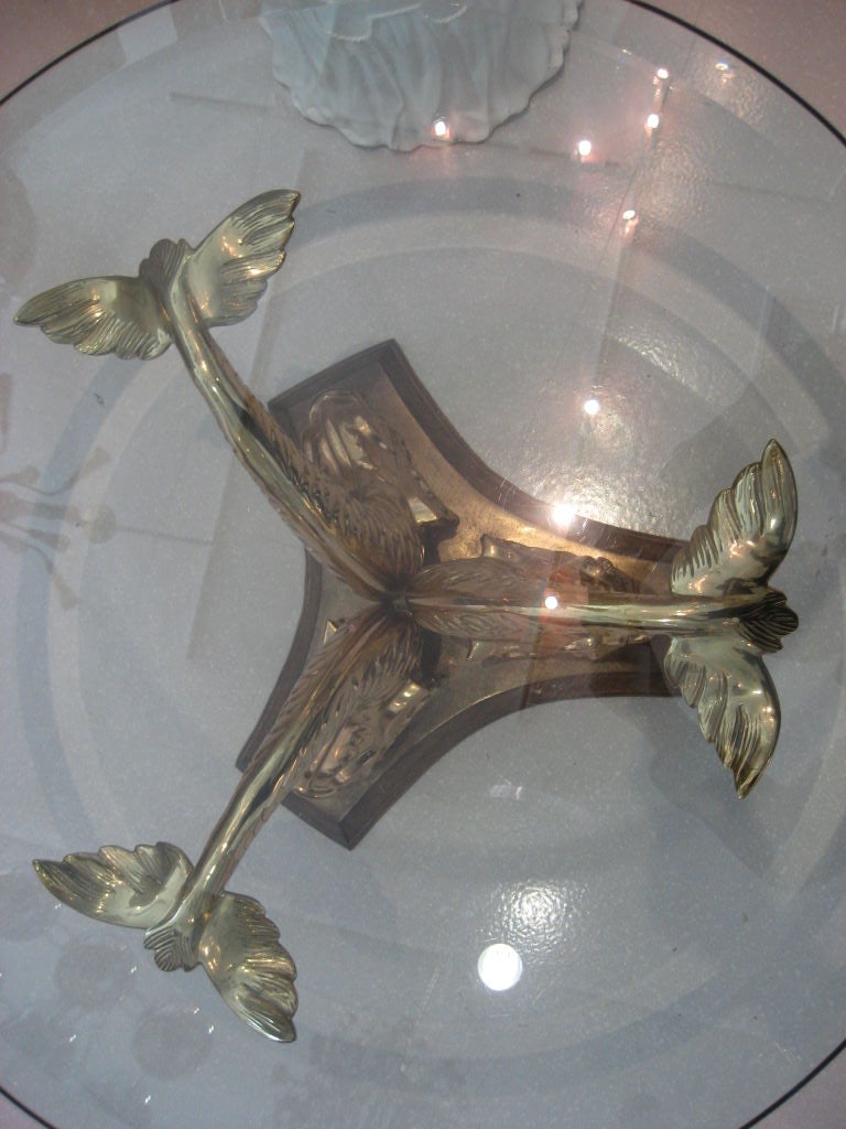 Vintage Brass Dolphin Coffee Table 3