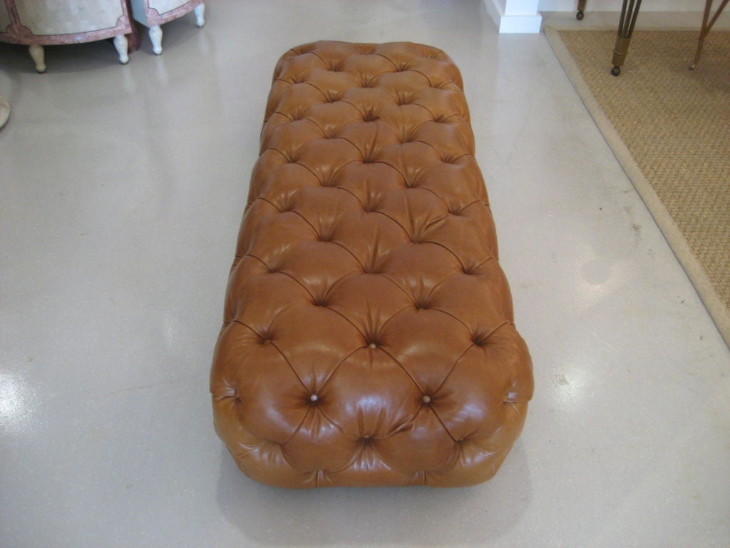 George Smith Leather Chesterfield Ottoman 1