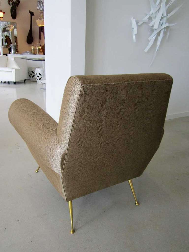 Fabric Pair of Italian Vintage 1960's Arm Chairs For Sale