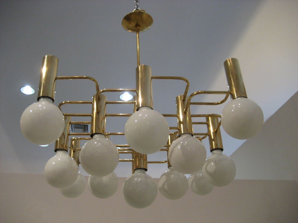Vintage Sciolari Brass Light Fixture 3